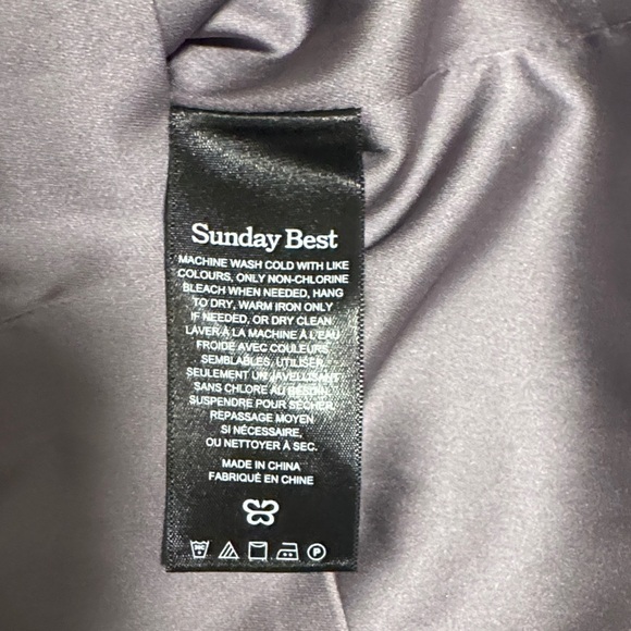 Aritzia Sunday Best Grey/Purple Satin Dress - Picture 5 of 6